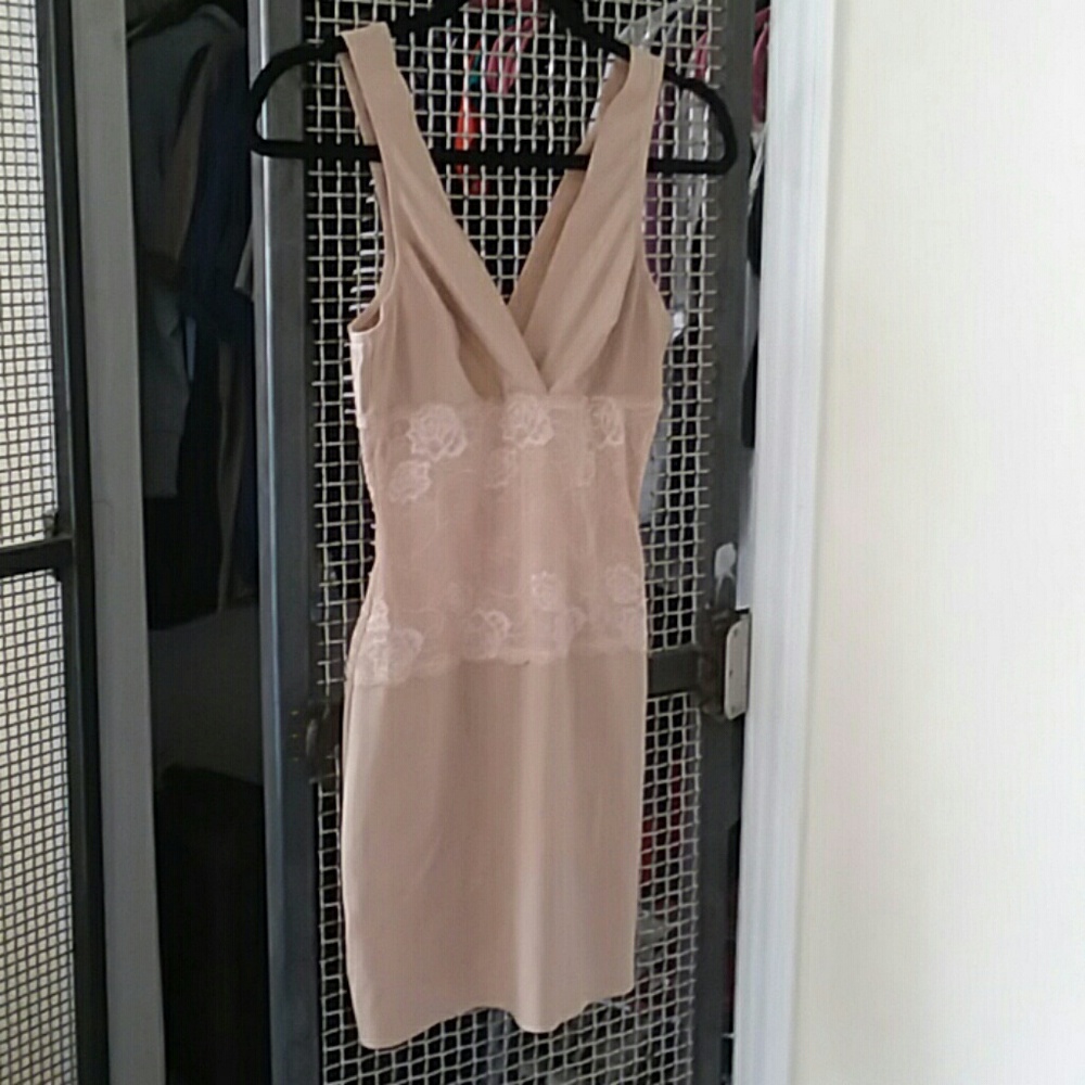 Nude slip with shareware and lace mid section